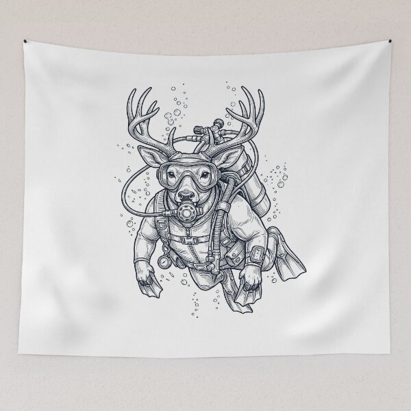 Item preview, Deer Scuba Diving Diver Animal Lover designed and sold by TerryConnells.