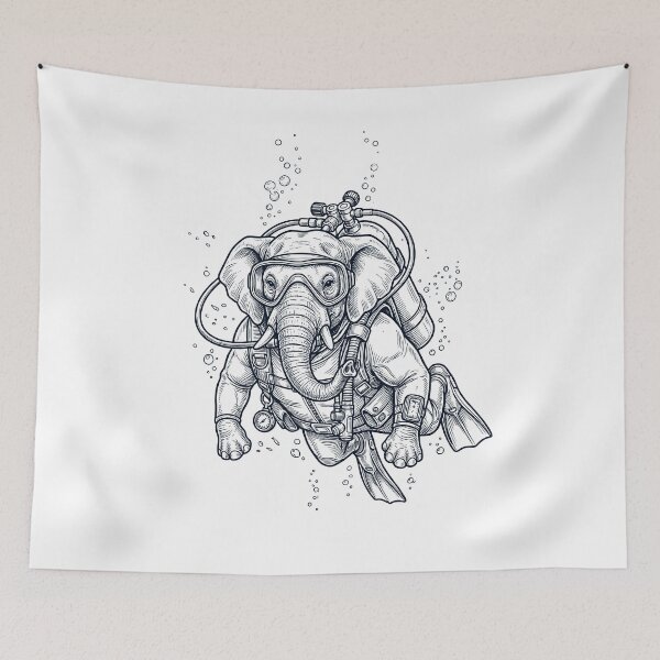 Item preview, Elephant Scuba Diving Diver Animal Lover designed and sold by TerryConnells.
