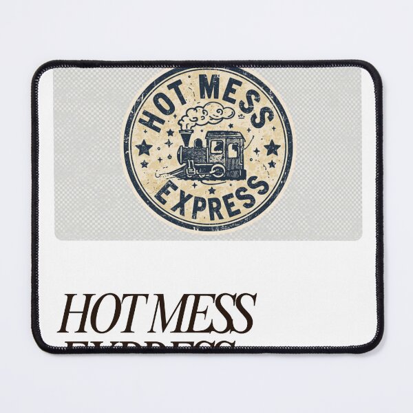 Item preview, Hot Mess Express - Funny Vintage Badge for Chaotic People & Humor Lovers designed and sold by RedRubyBubble.