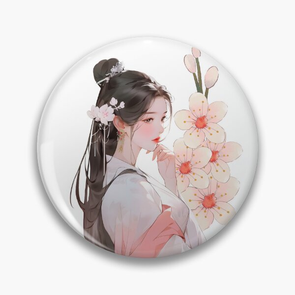 Item preview, Elegant Hanfu Girl – Romantic Pink Sakura Blossom Digital Art designed and sold by DoodleIntricate.