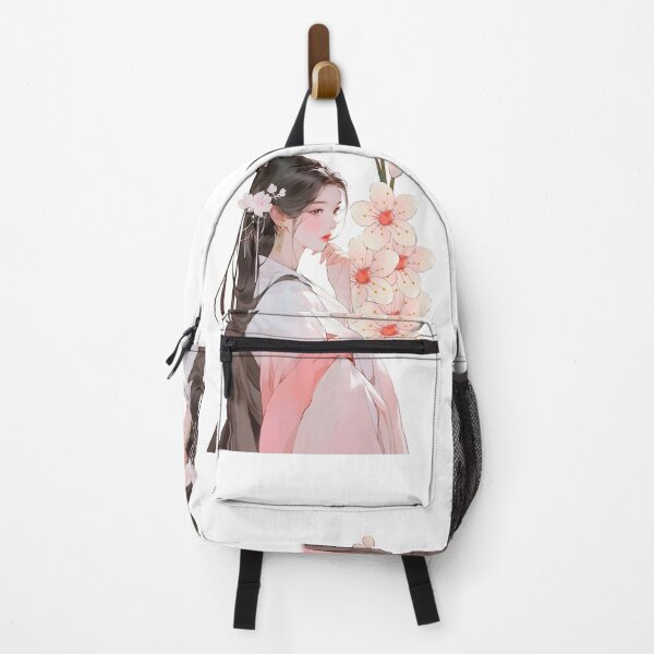 Item preview, Elegant Hanfu Girl – Romantic Pink Sakura Blossom Digital Art designed and sold by DoodleIntricate.
