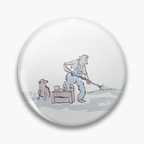 Item preview, Old Man Gardening with dog designed and sold by Inky Fingers Illustrations.
