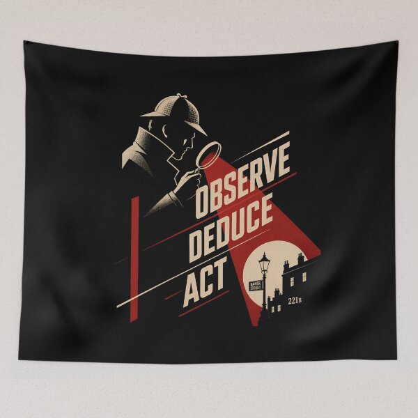 Item preview, Observe Deduce Act Sherlock Holmes Geometric Constructivist Art designed and sold by Fenay Designs.