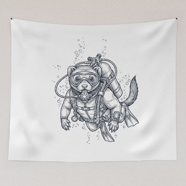 Item preview, Ferret Scuba Diving Diver Animal Lover designed and sold by TerryConnells.