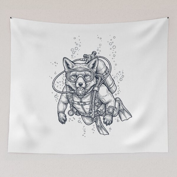 Item preview, Fox Scuba Diving Diver Animal Lover designed and sold by TerryConnells.