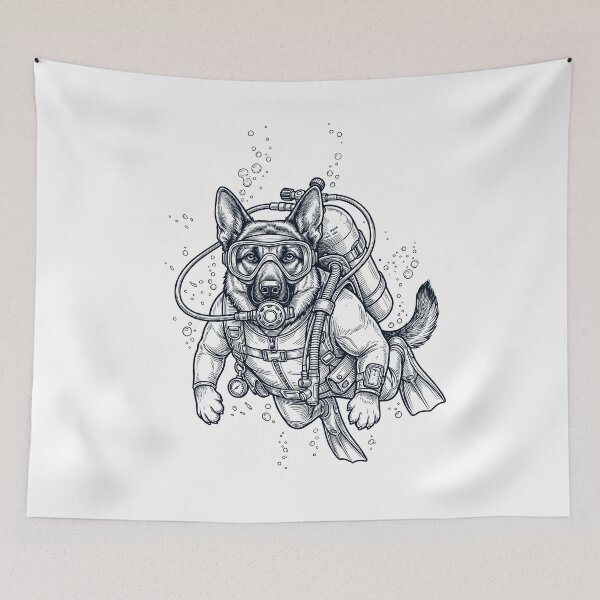 Item preview, German Shepherd Scuba Diving Diver Dog Owner designed and sold by TerryConnells.