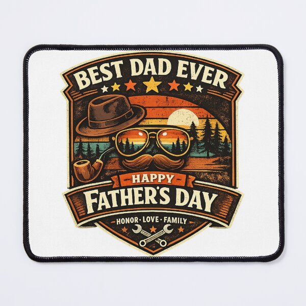 Item preview, Retro Badge Best Dad Ever Father’s Day designed and sold by mbmstores.