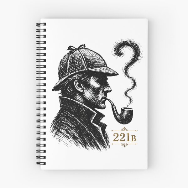 Item preview, Sherlock Holmes 221B Scratchboard Question Mark Pipe Smoke Art designed and sold by Fenay Designs.