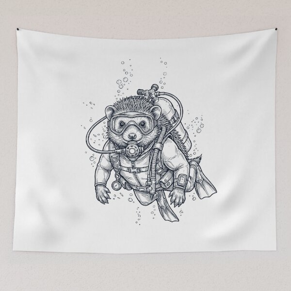 Item preview, Hedgehog Scuba Diving Diver Animal Lover designed and sold by TerryConnells.