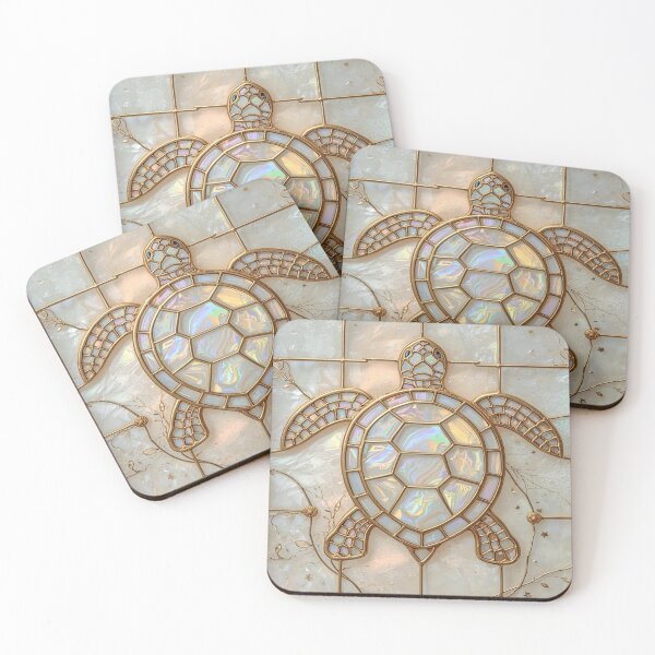 Item preview, Elegant Iridescent Golden Stained Glass Turtle designed and sold by BriSher.