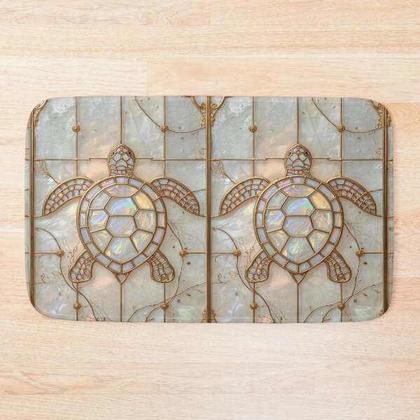 Item preview, Elegant Iridescent Golden Stained Glass Turtle designed and sold by BriSher.