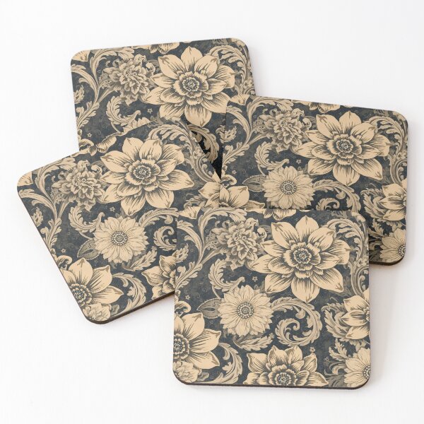 Item preview, Intricate Damask Flowers Mystical Composition Pattern designed and sold by GrinGalore.