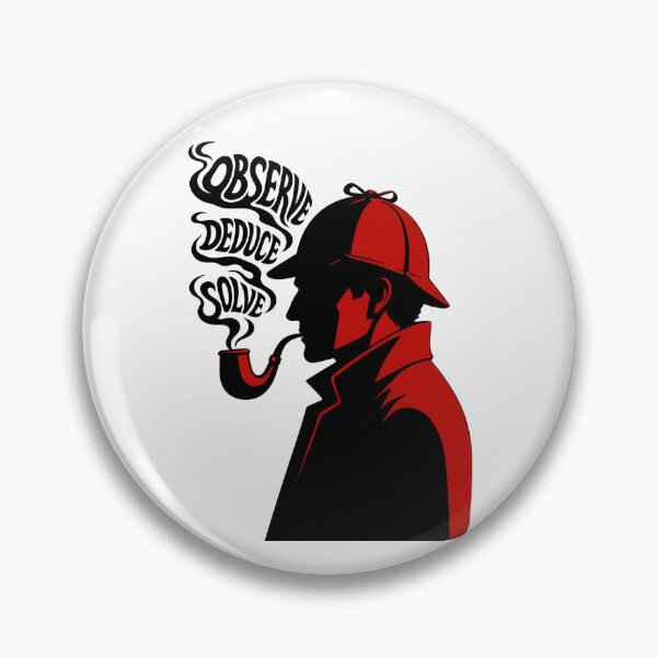 Item preview, Sherlock Holmes Observe Deduce Solve Silhouette Red Art designed and sold by Fenay Designs.