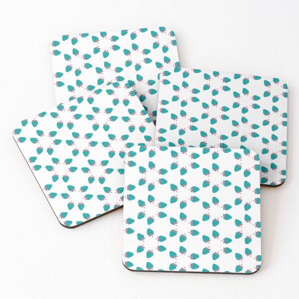 Item preview, Cute Strawberry Pattern - Teal & Pink  designed and sold by Sophie Golightly.