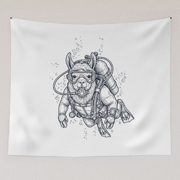 Item preview, Llama Scuba Diving Diver Animal Lover designed and sold by TerryConnells.