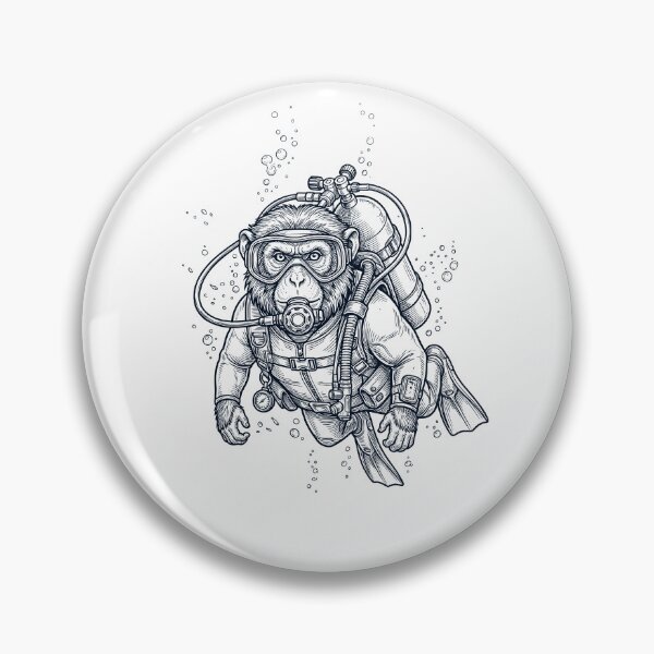 Item preview, Monkey Scuba Diving Diver Animal Lover designed and sold by TerryConnells.