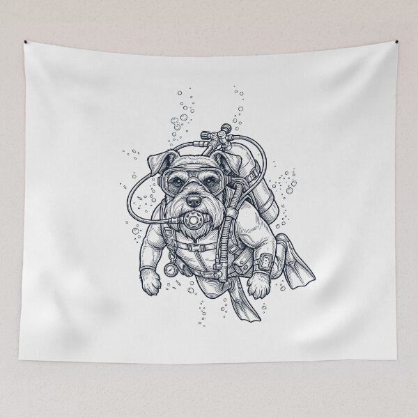 Item preview, Miniature Schnauzer Scuba Diving Diver Dog Owner designed and sold by TerryConnells.