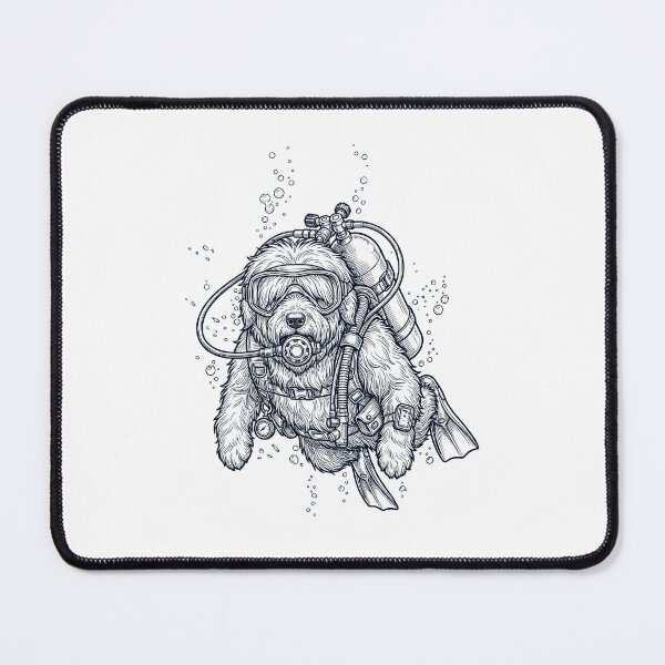Item preview, Old English Sheepdog Scuba Diving Diver Dog Owner designed and sold by TerryConnells.