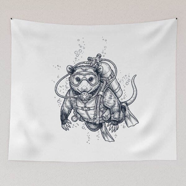 Item preview, Opossum Scuba Diving Diver Animal Lover designed and sold by TerryConnells.