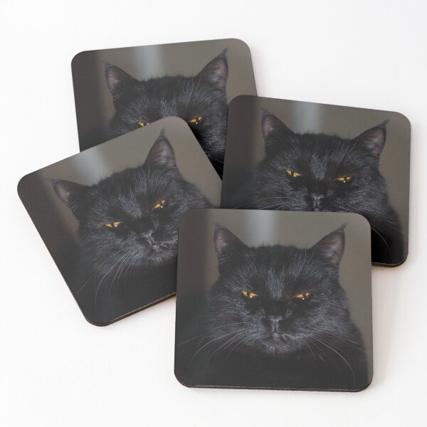 Item preview, Mysterious Black Cat with Yellow Eyes designed and sold by EllenNortt.