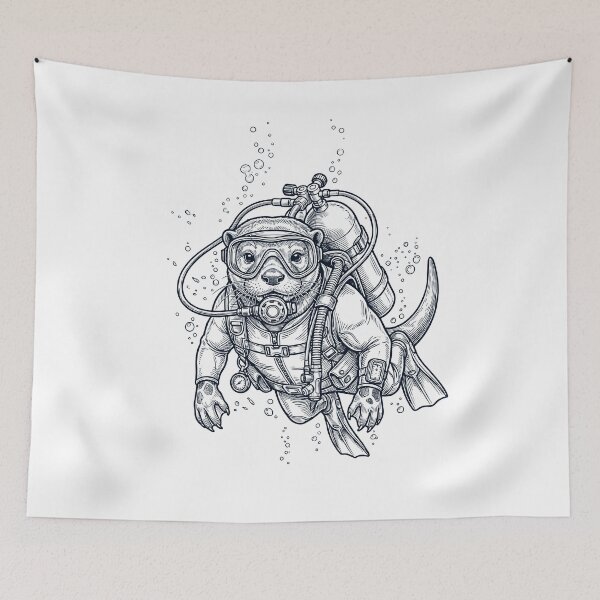 Item preview, Otter Scuba Diving Diver Animal Lover designed and sold by TerryConnells.