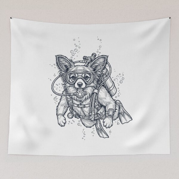 Item preview, Papillon Scuba Diving Diver Dog Owner designed and sold by TerryConnells.