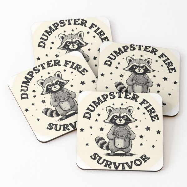 Item preview, Dumpster Fire Survivor - Funny Raccoon Badge for Chaos & Resilience Humor Gift designed and sold by RedRubyBubble.