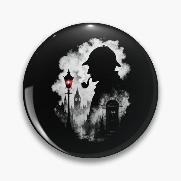Item preview, Sherlock Holmes 221B Baker Street Foggy London Silhouette designed and sold by Fenay Designs.