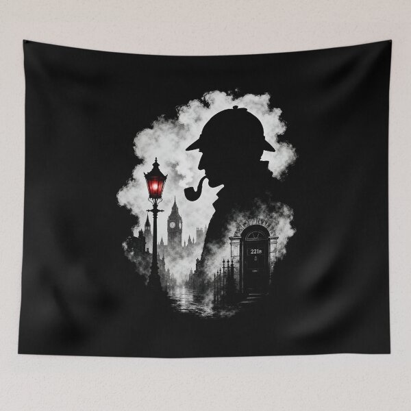 Item preview, Sherlock Holmes 221B Baker Street Foggy London Silhouette designed and sold by Fenay Designs.