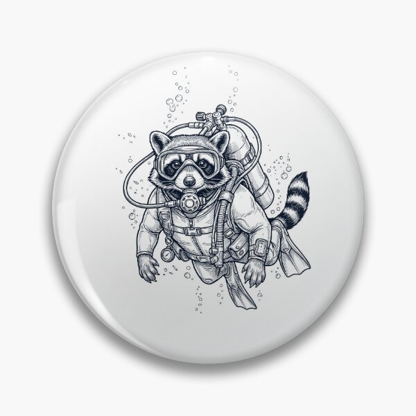 Item preview, Raccoon Scuba Diving Diver Animal Lover designed and sold by TerryConnells.