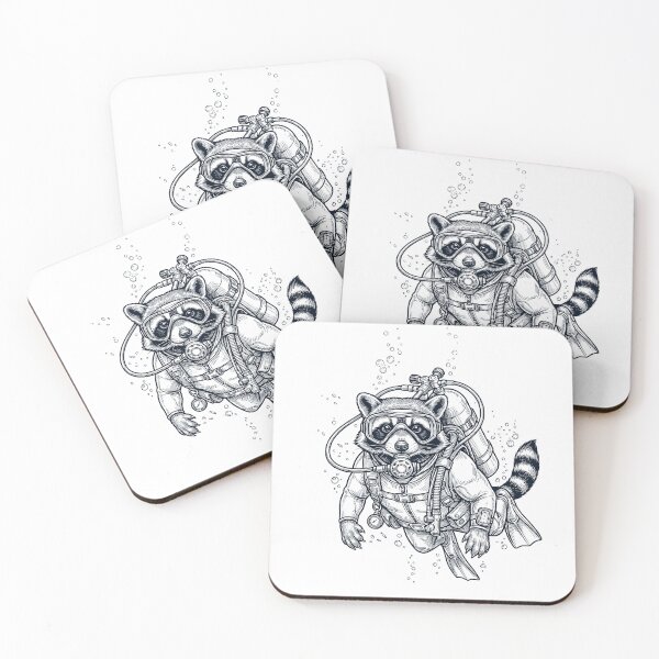 Item preview, Raccoon Scuba Diving Diver Animal Lover designed and sold by TerryConnells.