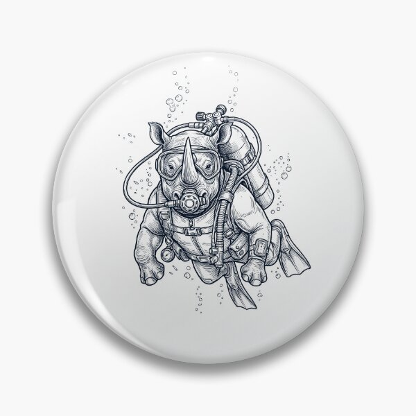 Item preview, Rhino Scuba Diving Diver Animal Lover designed and sold by TerryConnells.