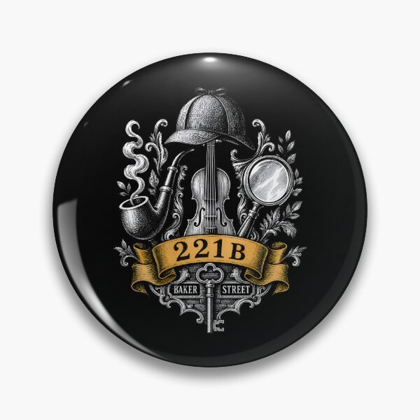 Item preview, Sherlock Holmes 221B Baker Street Vintage Violin Crest designed and sold by Fenay Designs.