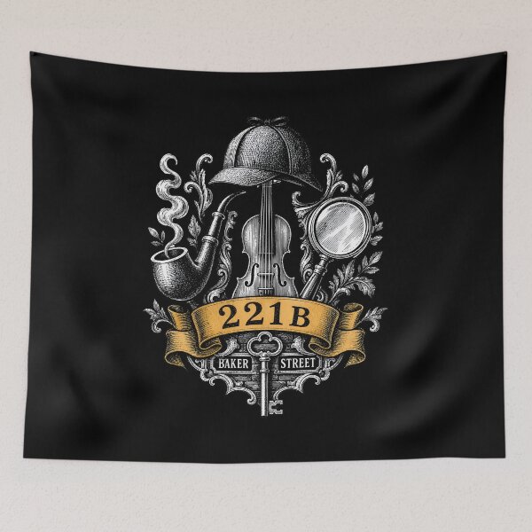 Item preview, Sherlock Holmes 221B Baker Street Vintage Violin Crest designed and sold by Fenay Designs.