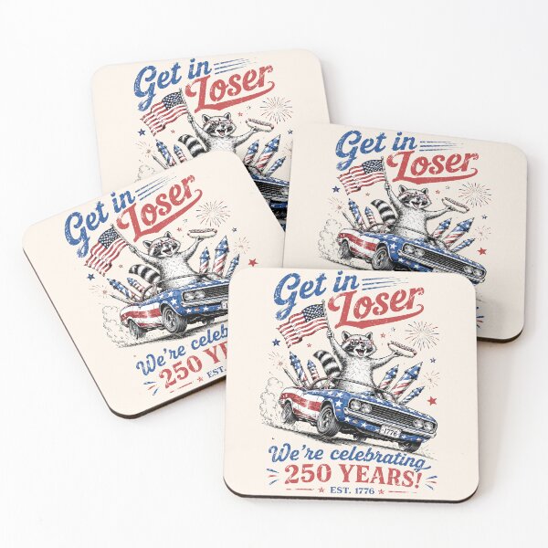 Item preview, Get In Loser We're Celebrating 250 Years Funny Raccoon - Funny 4th Of July designed and sold by legendaryskins.