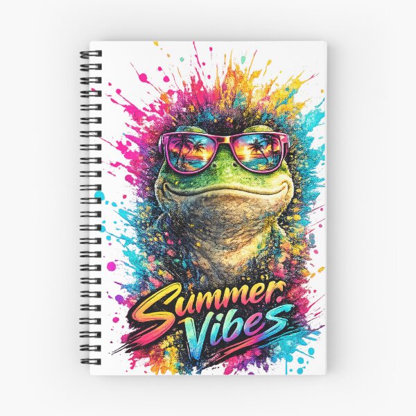 Aperçu de l'œuvre Ambiance estivale Grenouille – Design de t-shirt à motif de lunettes de soleil colorées créée et vendue par GooniSL.