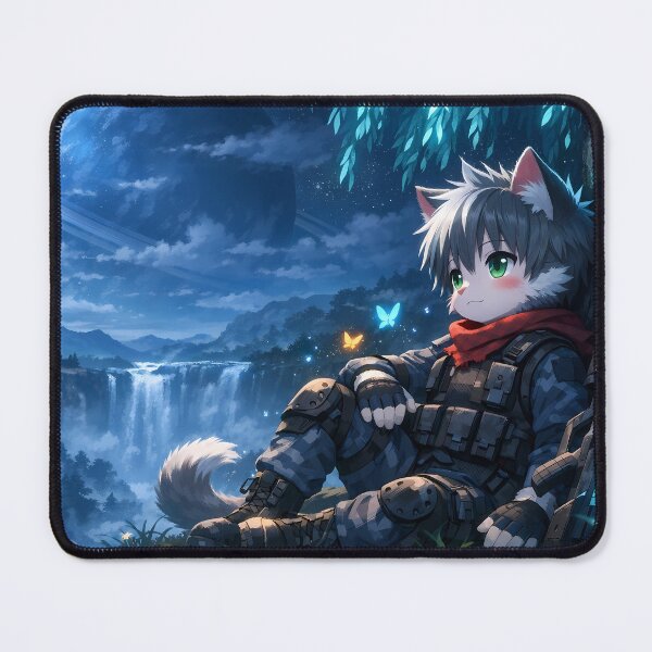 Item preview, Catboy Beneath a Tree on an Alien Moon designed and sold by Moondigger Merch.