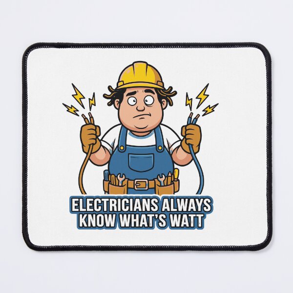 Item preview, Electricians Always Know What's Watt - Funny Electrician Cartoon Gift designed and sold by Sekla-Studio.