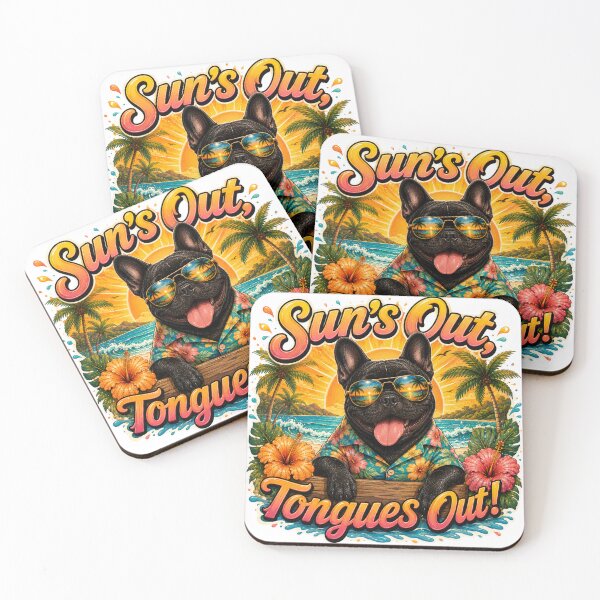 Item preview, Sun's Out Tongues Out – Funny Frenchie Summer Vibe designed and sold by DailyStruggleCo.