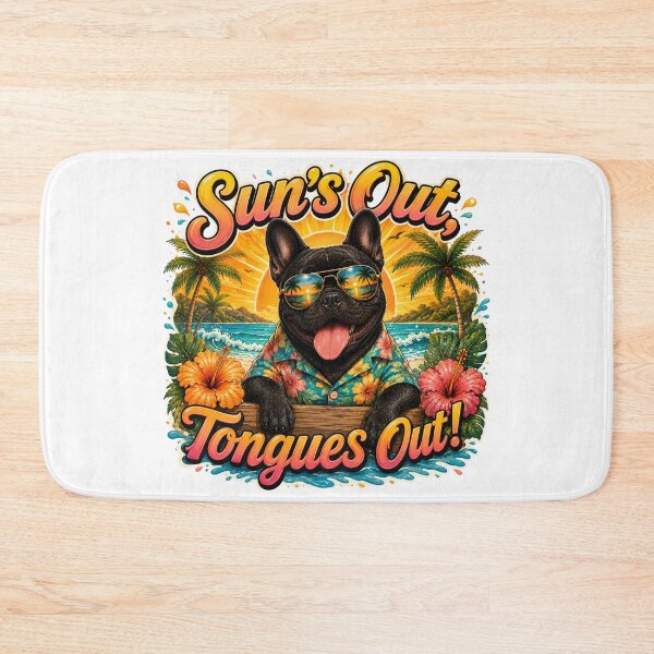 Item preview, Sun's Out Tongues Out – Funny Frenchie Summer Vibe designed and sold by DailyStruggleCo.