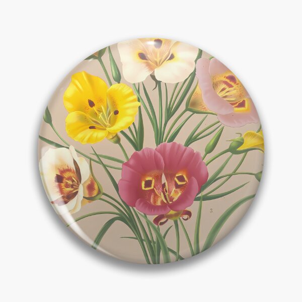 Item preview, Mariposa Lily Flowers | Botanical Art designed and sold by GammaRay.