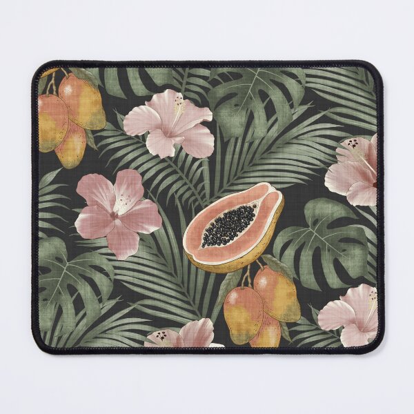 Item preview, Midnight Black Tropical Botanical Monstera Hibiscus Maximalist Garden designed and sold by chrisdembinski.