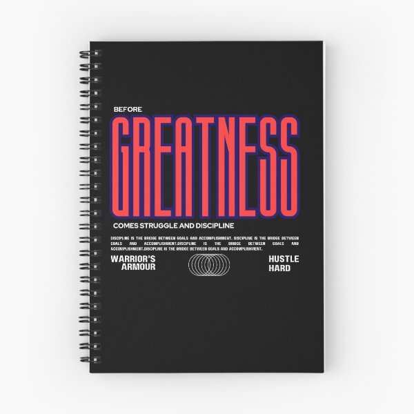 Item preview, Greatness And Discipline Quotes for Him designed and sold by WarriorsArmour.