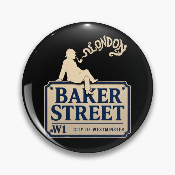 Item preview, Baker Street London Sherlock Holmes Vintage Enamel Sign Art designed and sold by Fenay Designs.