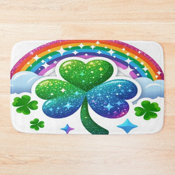 Item preview, Glittering magic: clover leaf under a starry sky and rainbow designed and sold by FotoworldEdel.