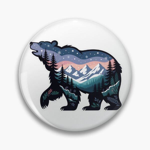 Item preview, Bear Mountain Landscape – Wildlife Silhouette Night Art designed and sold by Gabe1983.