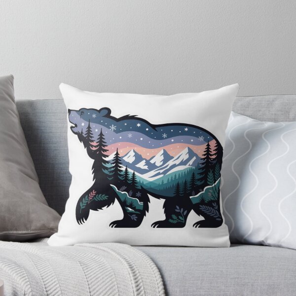 Item preview, Bear Mountain Landscape – Wildlife Silhouette Night Art designed and sold by Gabe1983.