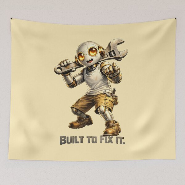Item preview, Friendly Robot Mechanic – Built To Fix It Design designed and sold by Yomere.
