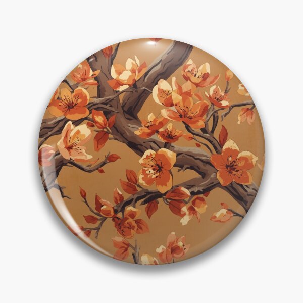 Item preview, Orange Sakura Flower | Vibrant Floral Japanese Botanical Watercolour designed and sold by Desolaa_Arts.