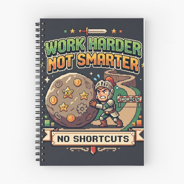 Item preview, Work Harder Not Smarter - Retro RPG Gamer Grind designed and sold by LevelUpLad.